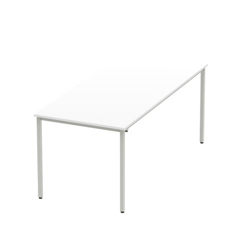 Impulse 1800mm Straight Table White Top Silver Box Frame Leg BF00118