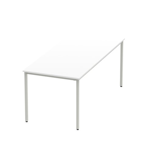 Impulse 1800mm Straight Table White Top Silver Box Frame Leg