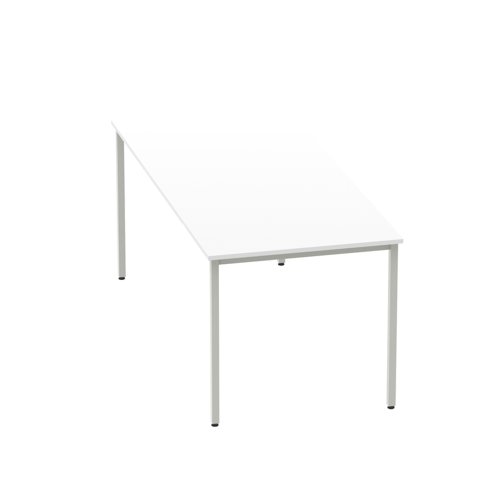 Impulse Straight Table 1800 White Box Frame Leg Silver