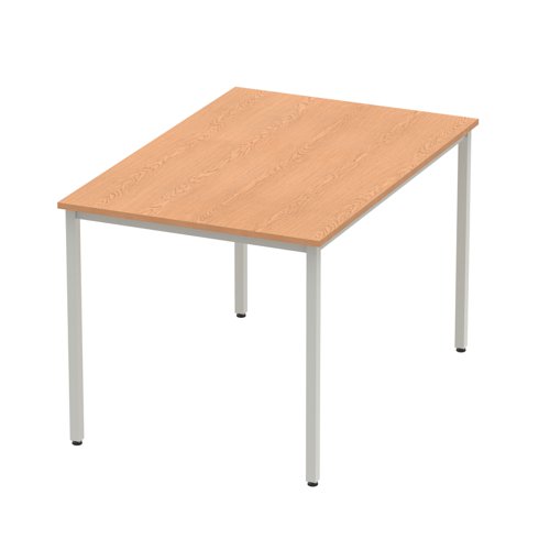 Impulse Straight Table 1200 Oak Box Frame Leg Silver