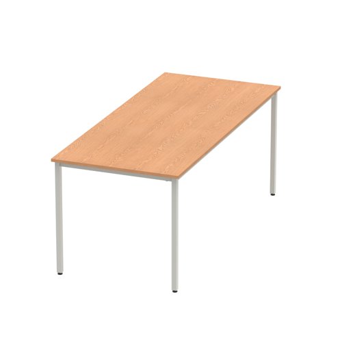 Impulse Straight Table 1800 Oak Box Frame Leg Silver