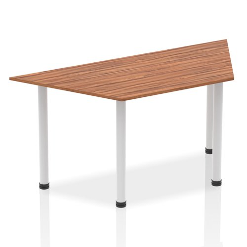 Impulse Trapezium Table 1600 Walnut Post Leg Silver