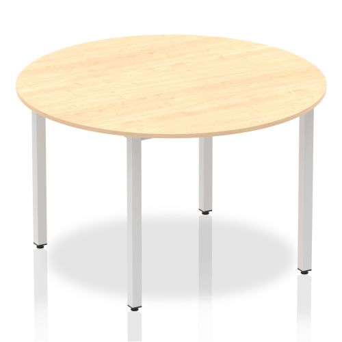 Impulse Circle Table 1200 Maple Box Frame Leg Silver