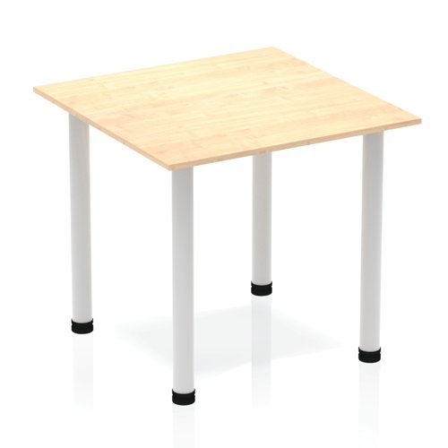 Dynamic Impulse 800mm Square Table Maple Top Silver Post Leg BF00209
