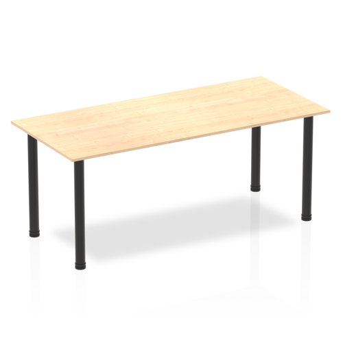 Dynamic Impulse 1800mm Straight Table Maple Top Black Post Leg BF00385