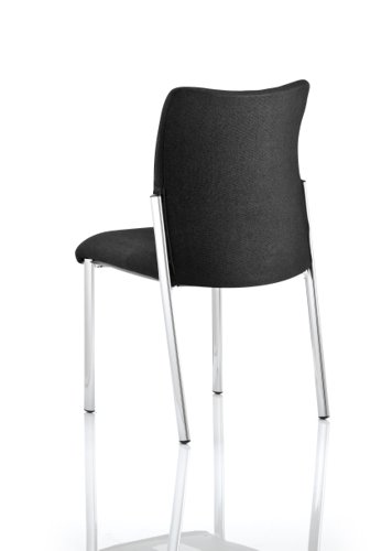 BR000004 Academy Visitor Chair Black Fabric Back Without Arms