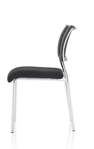BR000021 Brunswick Visitor Chair Black Fabric Without Arms Chrome Frame