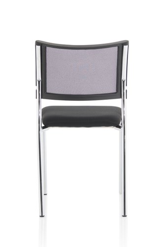 Brunswick Visitor Chair Black Fabric Without Arms Chrome Frame BR000021