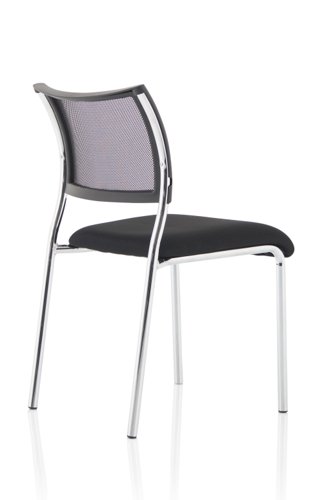 BR000021 Brunswick Visitor Chair Black Fabric Without Arms Chrome Frame