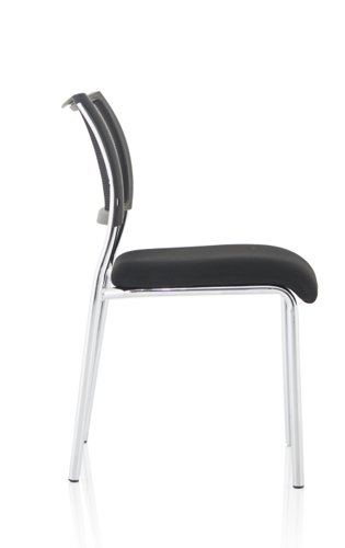 Brunswick Visitor Chair Black Fabric Without Arms Chrome Frame