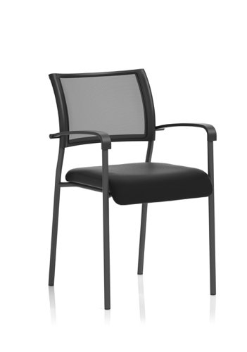 Brunswick Visitor Black Fabric Chair With Arms Black Frame | BR000024 | Dynamic