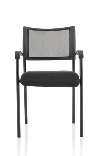 Brunswick Visitor Black Fabric Chair With Arms Black Frame