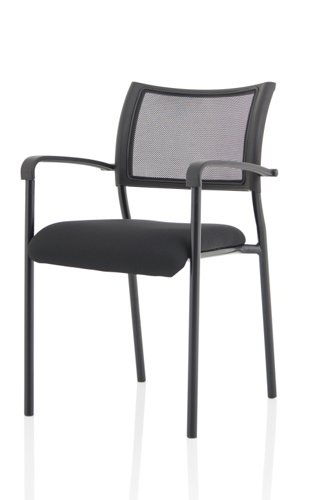 Brunswick Visitor Chair Black Fabric wArms Black Frame BR000024 82020DY Buy online at Office 5Star or contact us Tel 01594 810081 for assistance