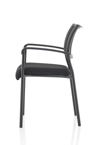 BR000024 Brunswick Visitor Black Fabric Chair With Arms Black Frame