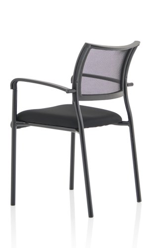 Brunswick Visitor Black Fabric Chair With Arms Black Frame