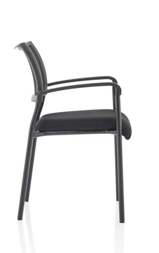 BR000024 Brunswick Visitor Black Fabric Chair With Arms Black Frame