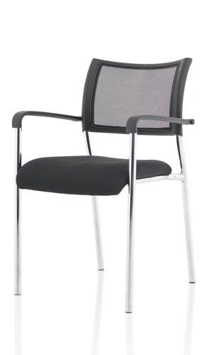 Brunswick Visitor Chair Black Fabric wArms Chrome Frame BR000025 Dynamic