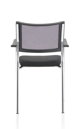 82027DY - Brunswick Visitor Chair Black Fabric wArms Chrome Frame BR000025