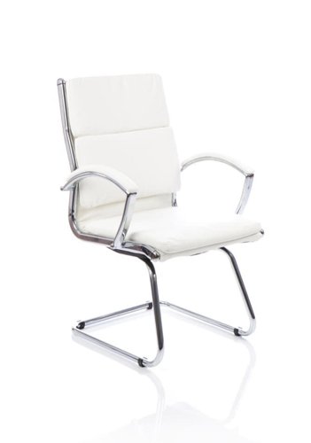 Classic Cantilever Chair White With Arms BR000032
