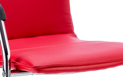 BR000037 Echo Cantilever Chair Red Bonded Leather With Arms