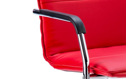 Echo Cantilever Chair Red Soft Bonded Leather BR000037 Visitors Chairs 58664DY