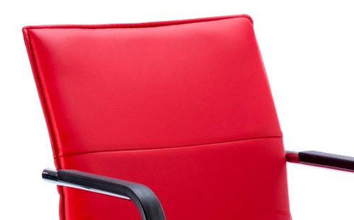 Echo Cantilever Chair Red Soft Bonded Leather With Arms | BR000037 | Dynamic