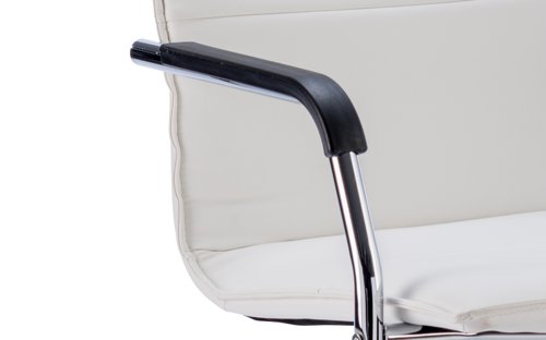 Echo Cantilever Chair White Soft Bonded Leather BR000038 58671DY Buy online at Office 5Star or contact us Tel 01594 810081 for assistance
