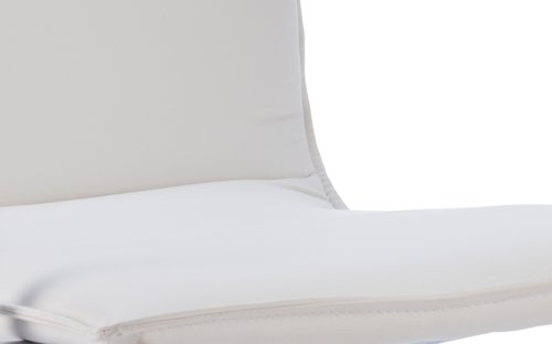 BR000038 Echo Cantilever Chair White Soft Bonded Leather With Arms