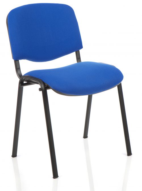 ISO Stacking Chair Blue Fabric Black Frame BR000057