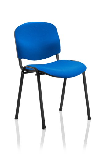 ISO Stacking Chair Blue Fabric Black Frame  (Priced at an MOQ of 4)