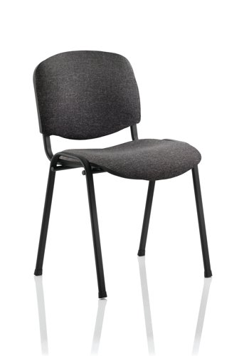 ISO Stacking Chair Charcoal Fabric Black Frame  (MOQ of 4 - Priced Individually)