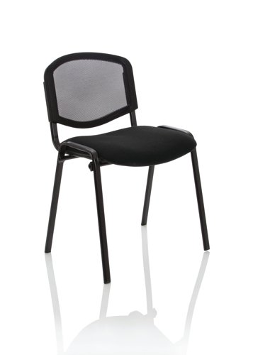 Iso Stacking Chair Mesh Back Black Fabric Black Frame Moq Of 4 Priced Individually