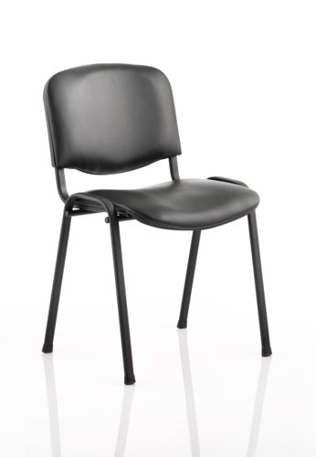 ISO Stacking Chair Black Vinyl Black Frame  (MOQ of 4 - Priced Individually)