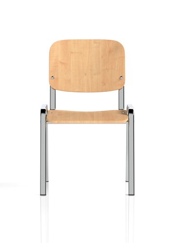 ISO Stacking Chair Beech Chrome Frame BR000066 59966DY Buy online at Office 5Star or contact us Tel 01594 810081 for assistance