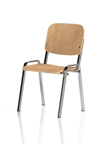 59966DY - ISO Stacking Chair Beech Chrome Frame BR000066