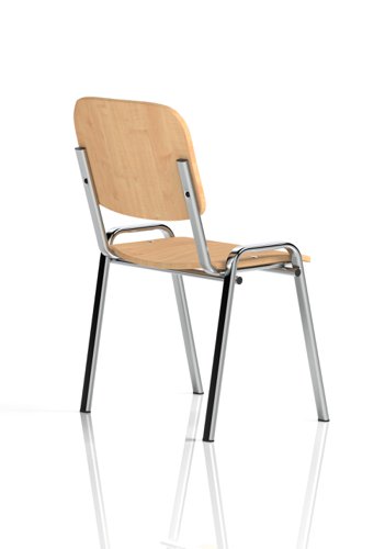 BR000066 ISO Stacking Chair Beech Chrome Frame  (MOQ of 4 - Priced Individually)