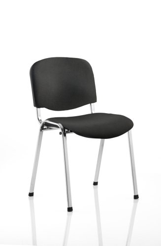 ISO Stacking Chair Black Fabric Chrome Frame  (Priced at an MOQ of 4)