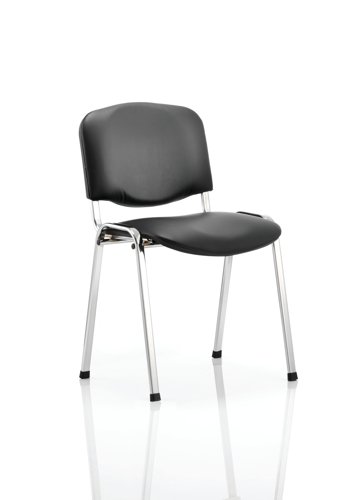 ISO Stacking Chair Black Vinyl Chrome Frame BR000071 Dynamic