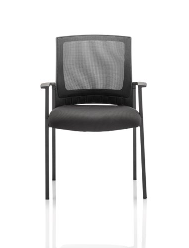 Trexus Metro Visitor Chair With Arms Fabric Seat Mesh Back Black Ref BR000090