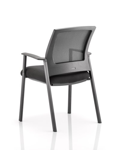 Metro Visitor Chair Black Fabric Black Mesh Back With Arms | BR000090 | Dynamic