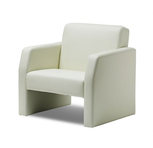 Oracle Reception Chair Ivory Leather Free Delivery