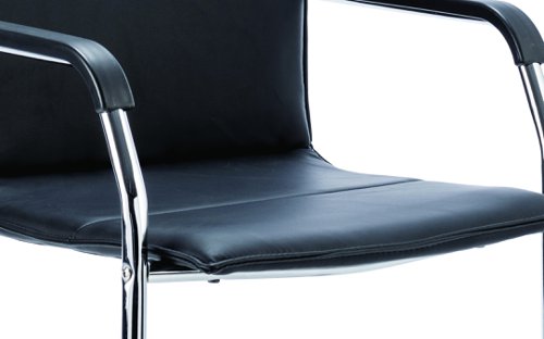 BR000178 Echo Cantilever Chair Black Bonded Leather With Arms