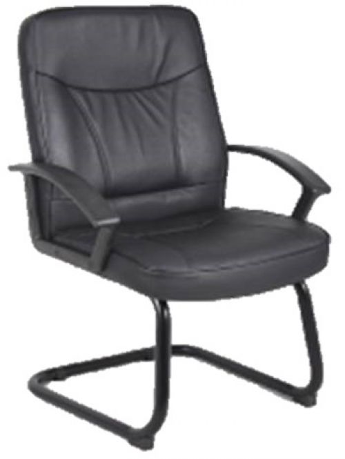 Blitz Cantilever Black Chair Black Bonded Leather With Arms
