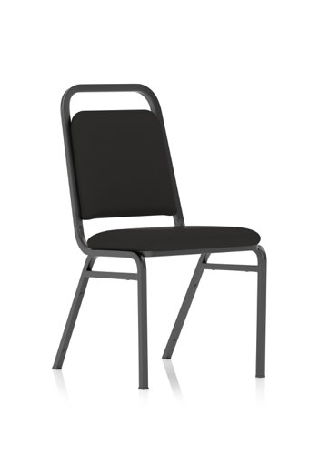 Banqueting Stacking Visitor Chair Black Frame Black Fabric (Priced at an MOQ of 4)