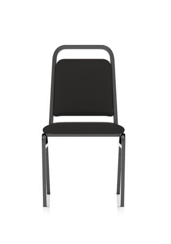 BR000196 Banqueting Stacking Visitor Chair Black Frame Black Fabric (MOQ of 4 - Priced Individually)