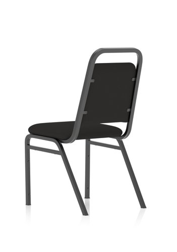 Banqueting Stacking Visitor Chair Black Frame Black Fabric (MOQ of 4 - Priced Individually)