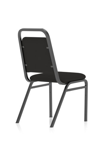 Banqueting Stacking Visitor Chair Black Frame Black Fabric BR000196
