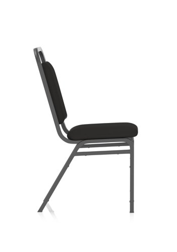 BR000196 Banqueting Stacking Visitor Chair Black Frame Black Fabric (MOQ of 4 - Priced Individually)