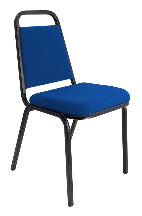 Banqueting Stacking Visitor Chair Black Frame Blue Fabric (Priced at an MOQ of 4)