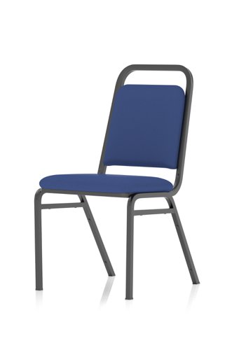 BR000197 Banqueting Stacking Visitor Chair Black Frame Blue Fabric (MOQ of 4 - Priced Individually)